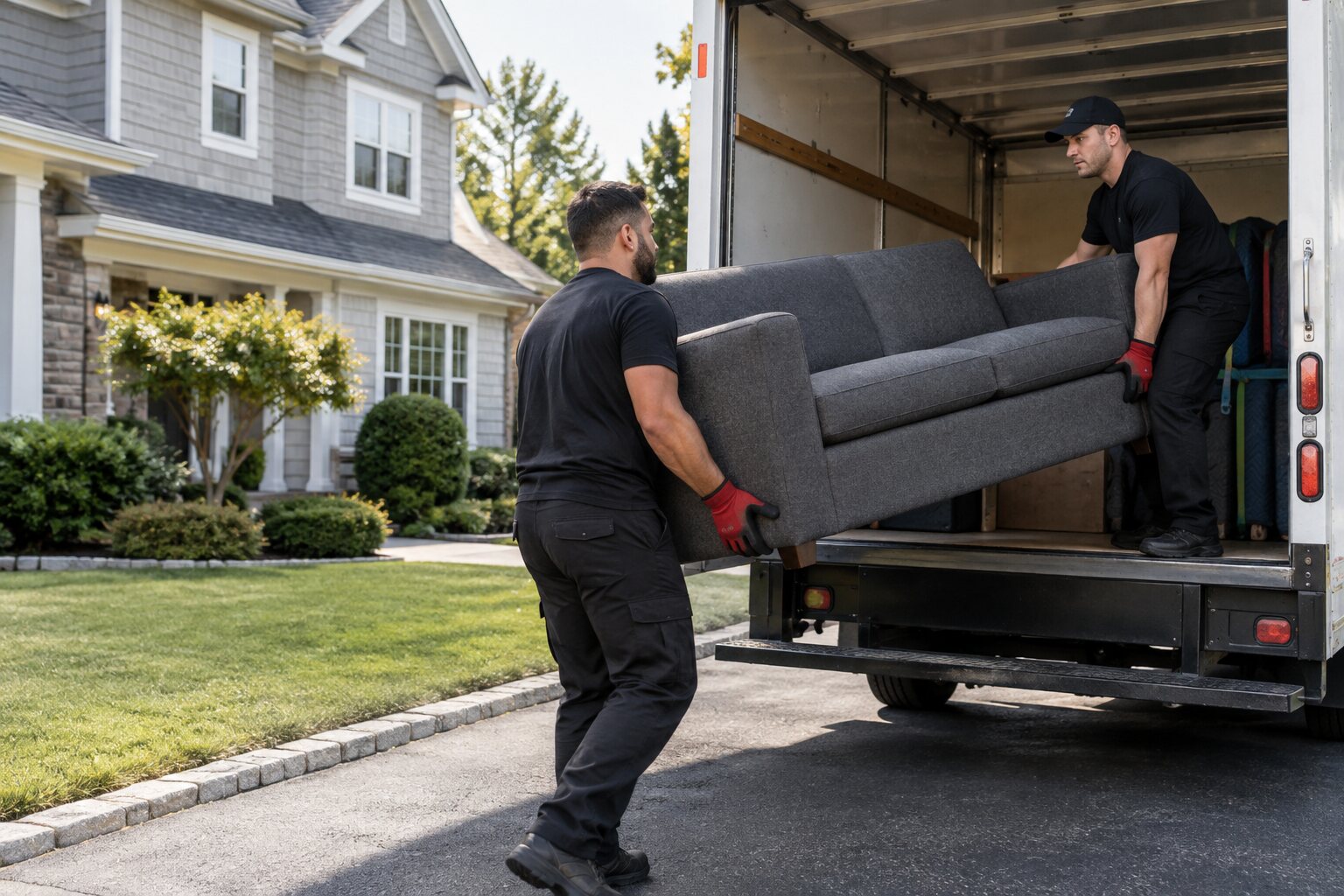 Rapid Rollout junk removal crew loading furniture into a truck