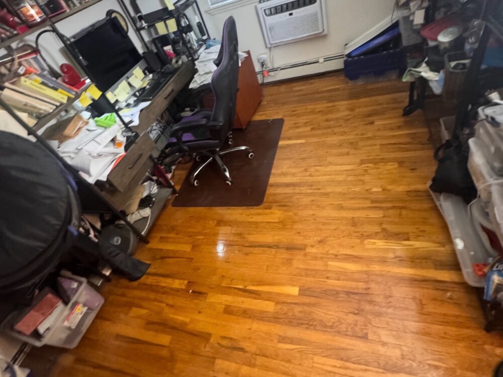 Clear floor space in the Port Washington room after cleanout